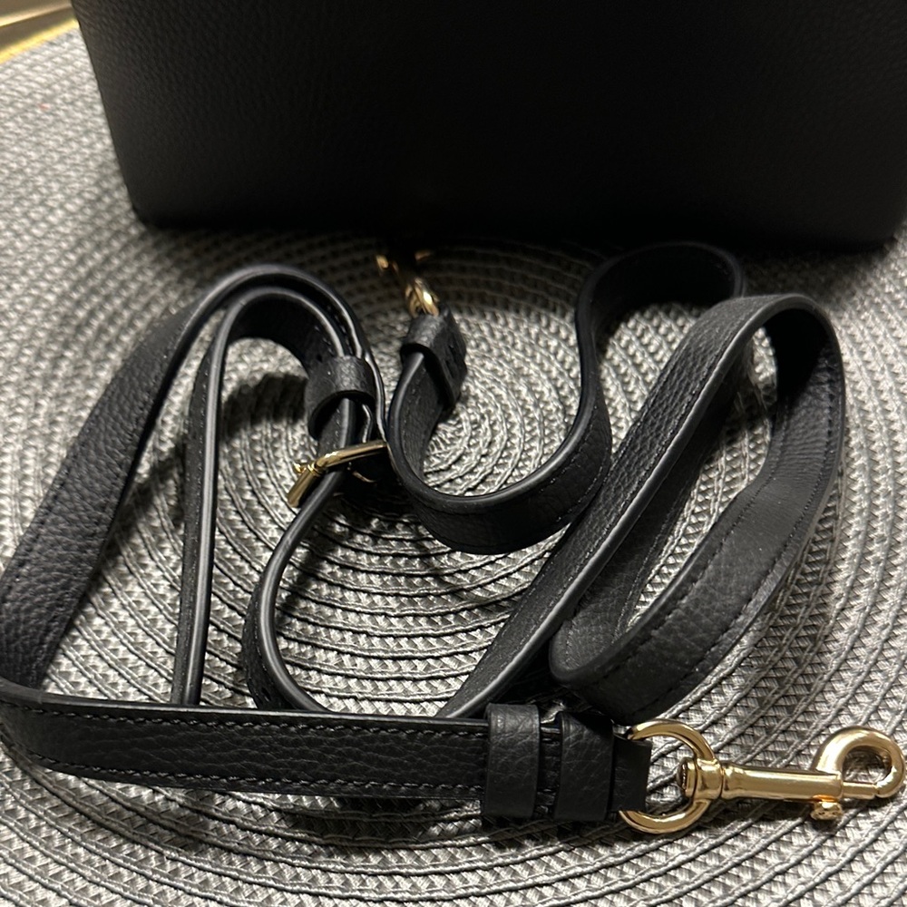 Coach Black Pebbled Leather Shoulder Bucket Bag with Gold Hardware - Picture 9 of 10
